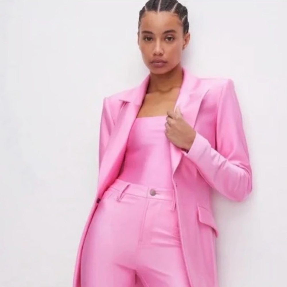 Good American Carnation  Pink Compressed Tailored Blazer - Picture 2 of 4